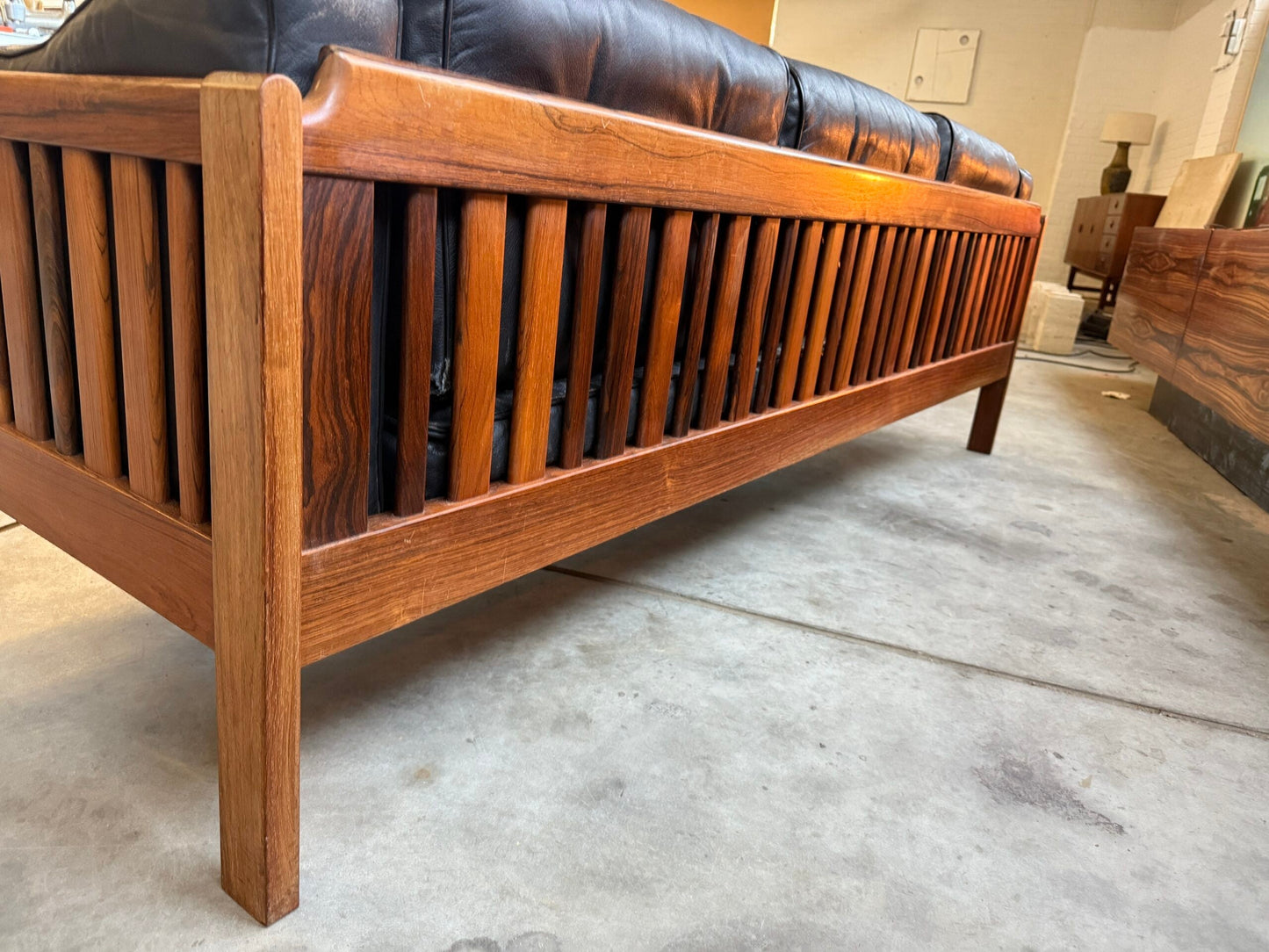 Monte Carlo bank palissander en zwart leer, Ingvar Stockum - COLLECTORS RDAM