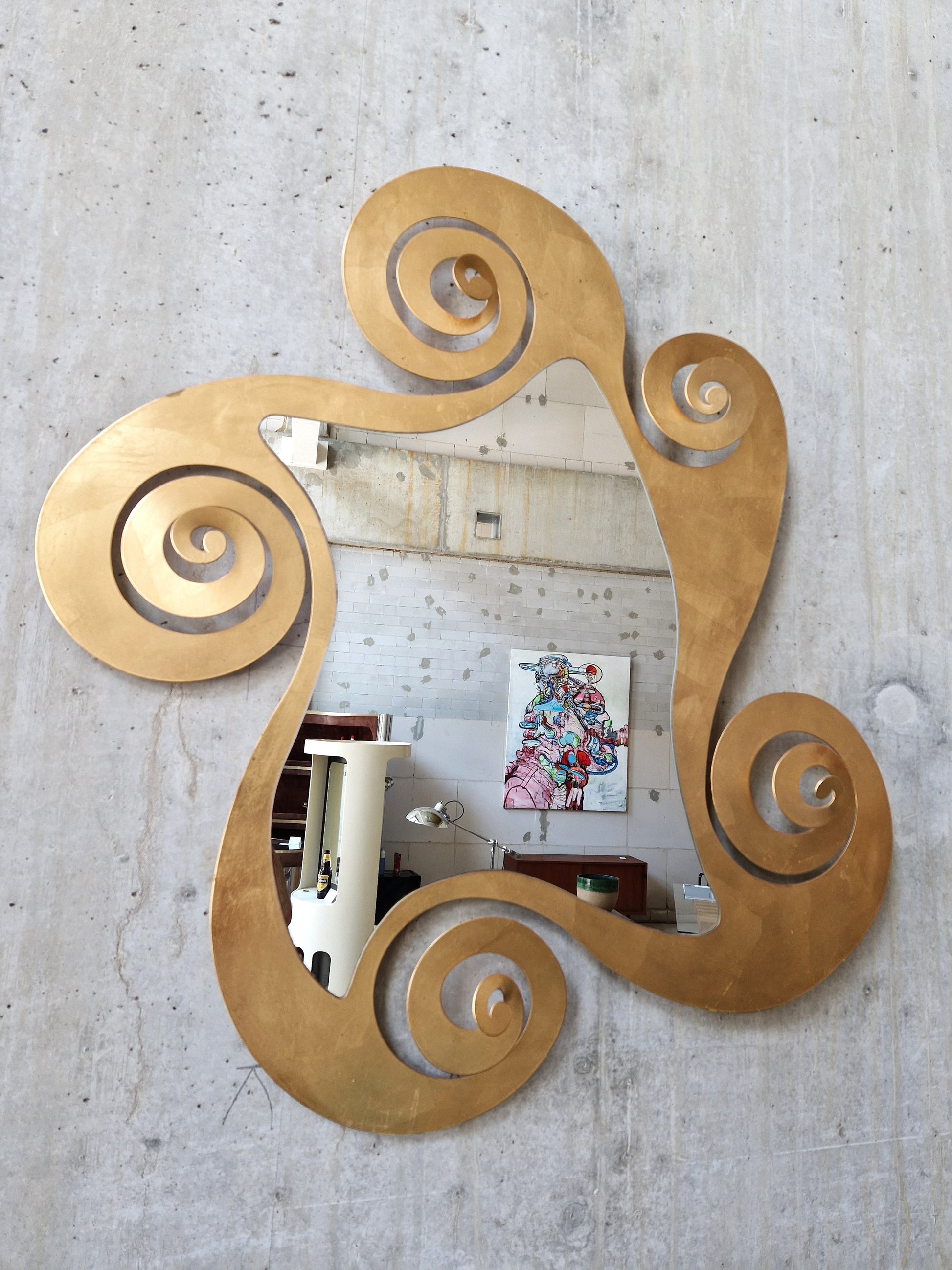Arti E Mestieri Gilded Postmodern Mirror, Italy - COLLECTORS RDAM