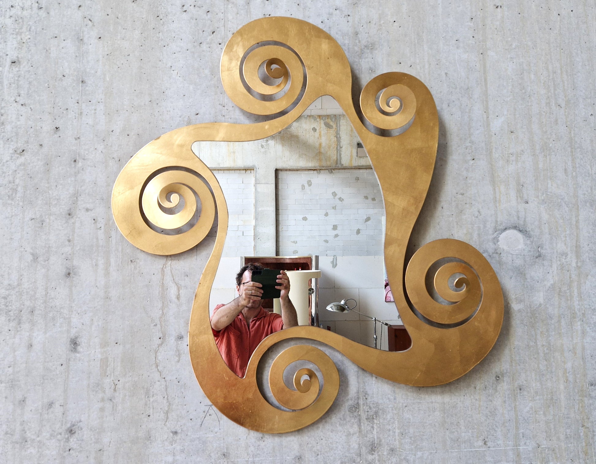 Arti E Mestieri Gilded Postmodern Mirror, Italy - COLLECTORS RDAM