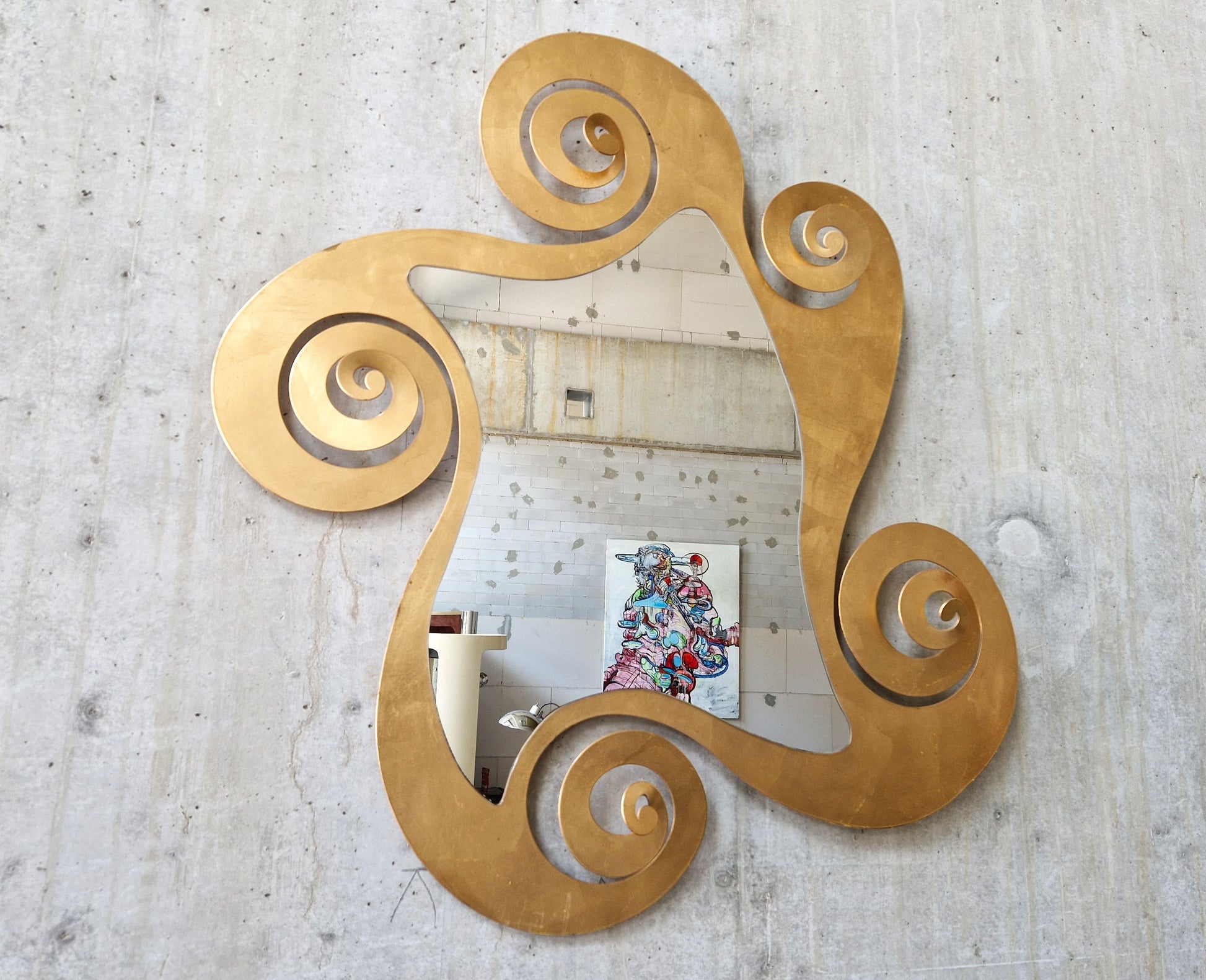Arti E Mestieri Gilded Postmodern Mirror, Italy - COLLECTORS RDAM