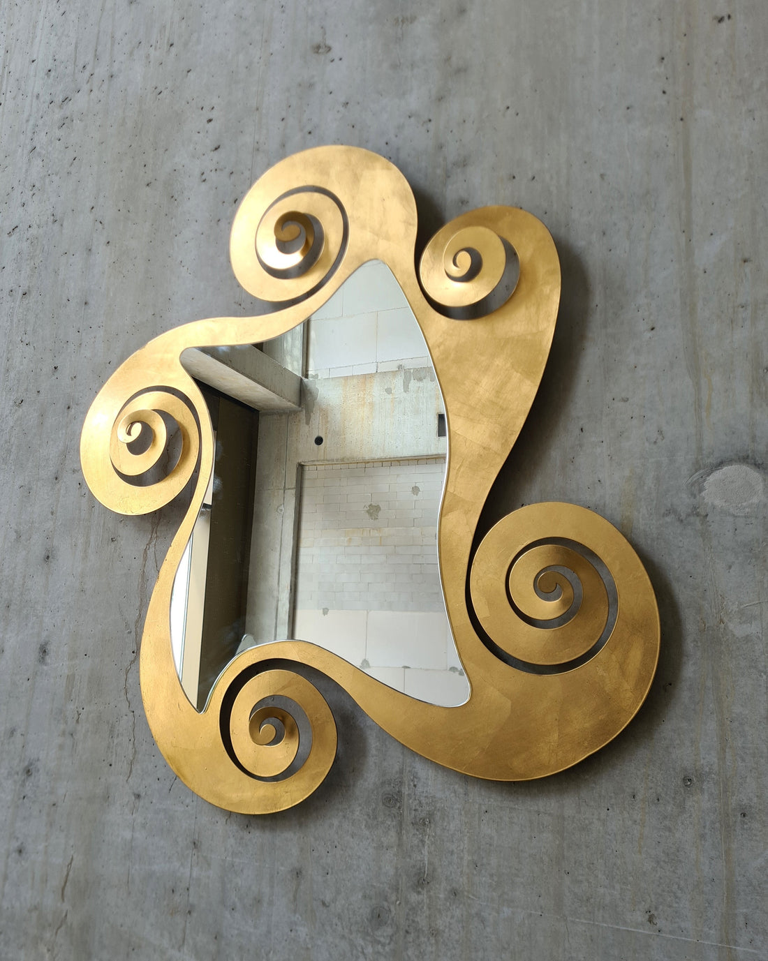 Arti E Mestieri Gilded Postmodern Mirror, Italy - COLLECTORS RDAM