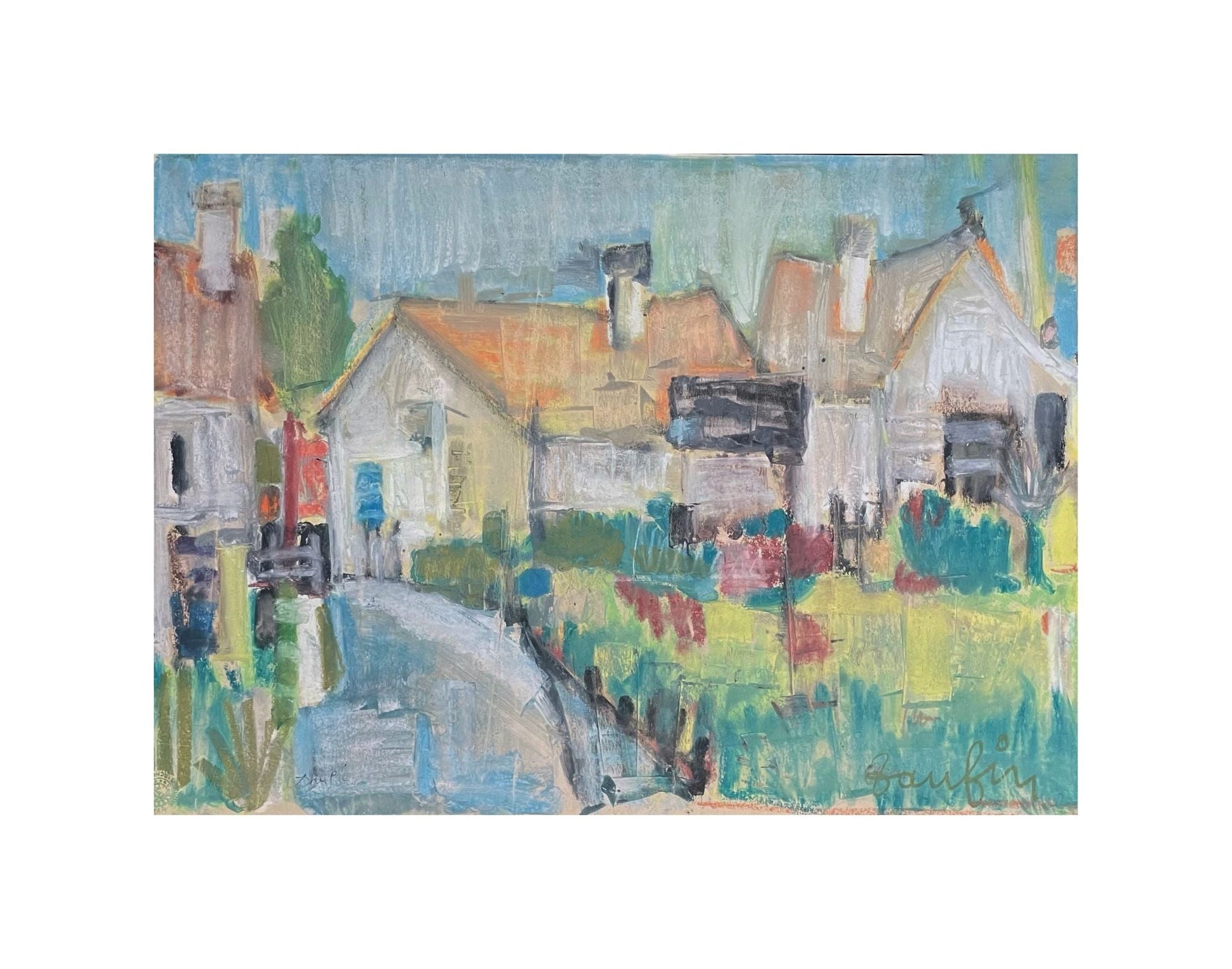 Painting, gouache and pastel chalk, Jacques Daufin, 1960s - COLLECTORS RDAM