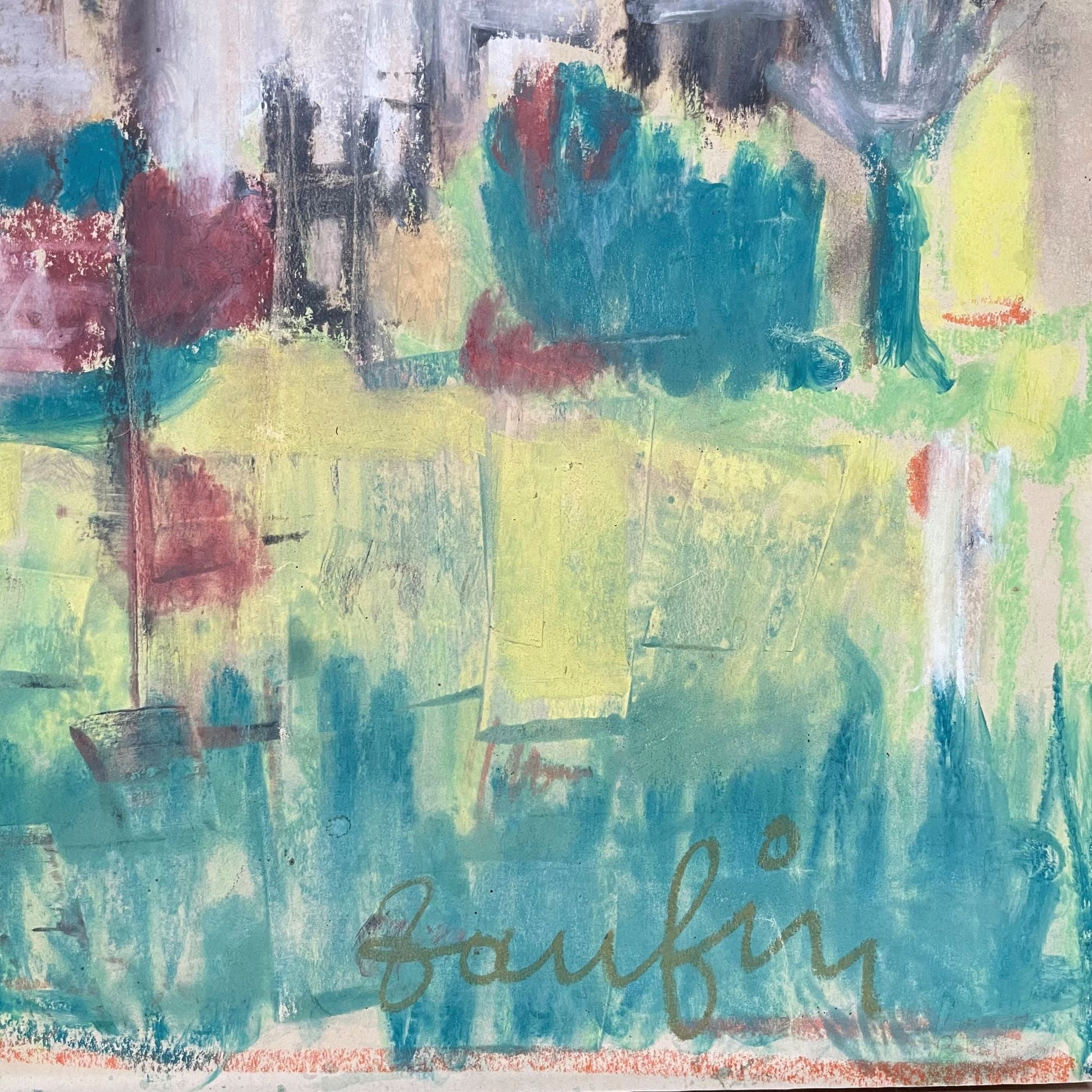 Painting, gouache and pastel chalk, Jacques Daufin, 1960s - COLLECTORS RDAM