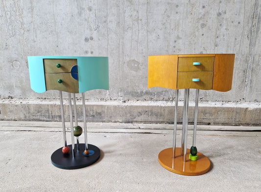 Pair of Postmodern Memphis Milano Style Side Tables, 1980s - COLLECTORS RDAM
