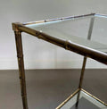Solid brass, faux - bamboo side table, Maison Bagués, 1950s, France - COLLECTORS RDAM