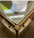 Solid brass, faux - bamboo side table, Maison Bagués, 1950s, France - COLLECTORS RDAM