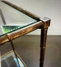 Solid brass, faux - bamboo side table, Maison Bagués, 1950s, France - COLLECTORS RDAM