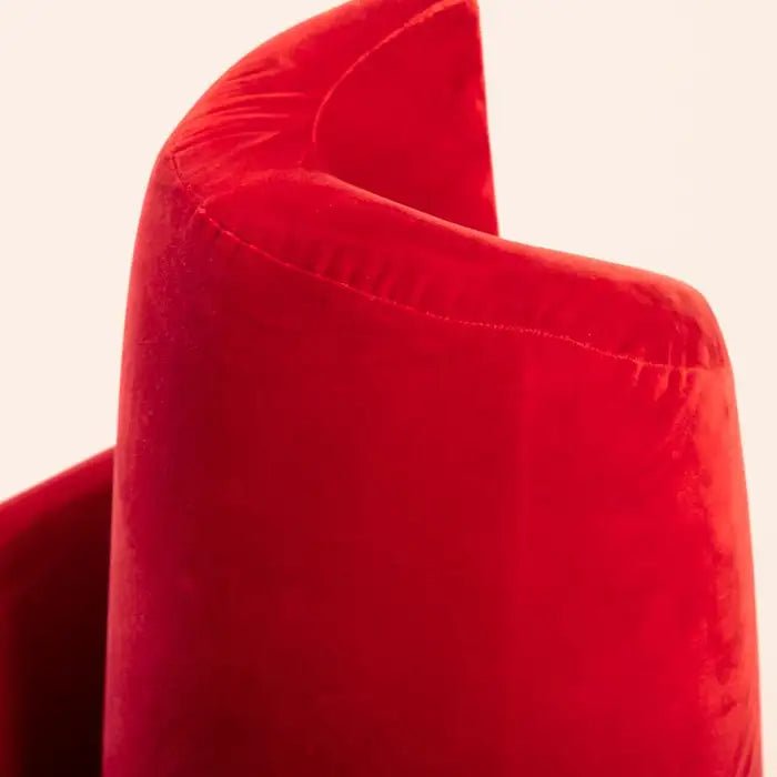 Tatlin round red velvet sofa by Edra, centre piece, Italy, 1980s - COLLECTORS RDAM